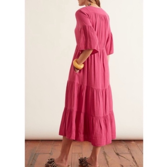 Xirena Kendall Midi Dress in Lipstick Pink Small - Picture 13 of 13